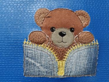 Preview: Doodle Applikationsdatei Teddy mit Reissverschluss