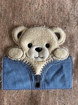 Doodle Applikationsdatei Teddy mit Reissverschluss