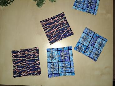 Tischquilt Winterzauber mit Glasuntersetzern