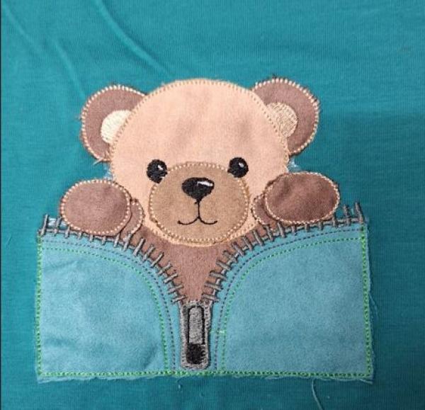 Doodle Applikationsdatei Teddy mit Reissverschluss